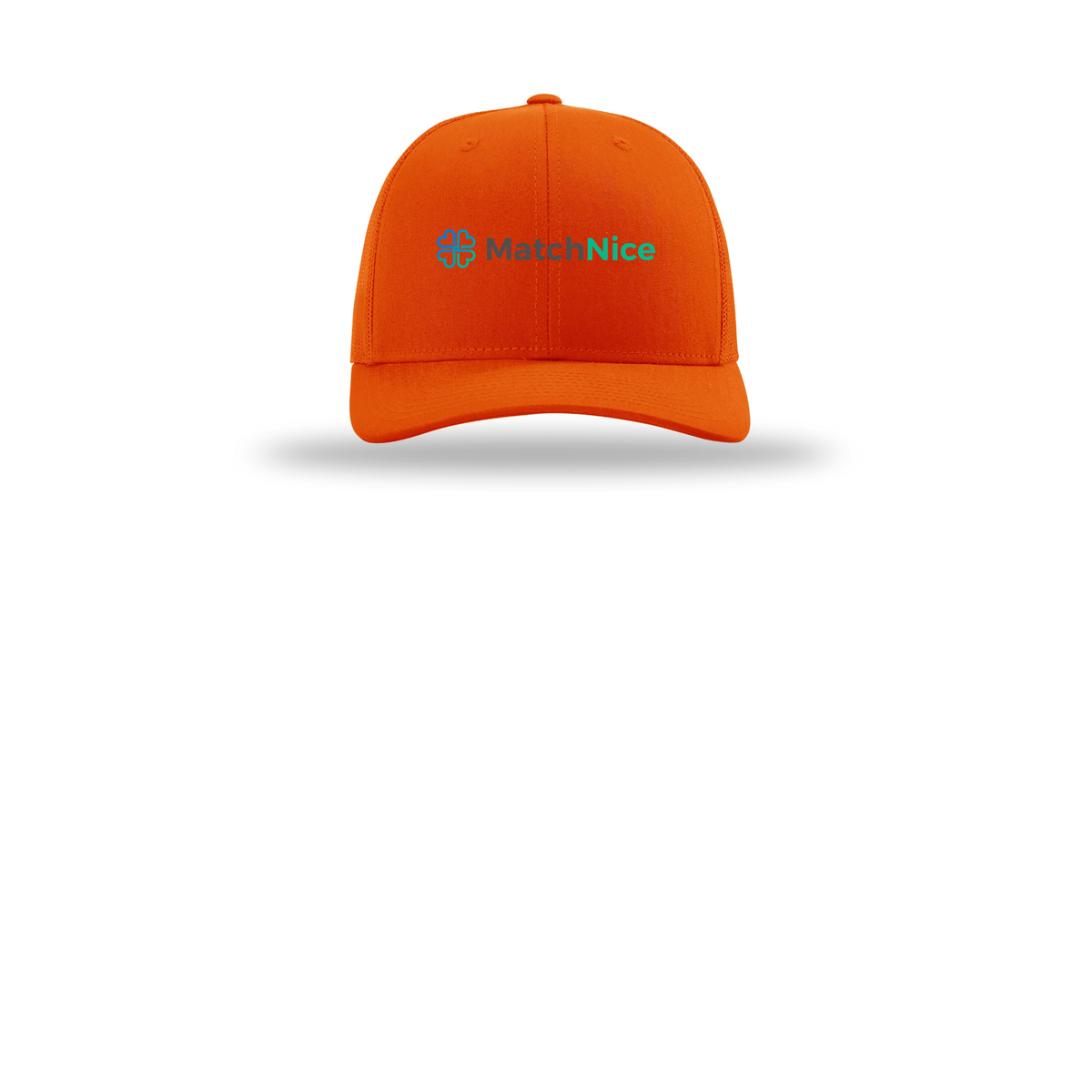 matchnice-richardson-trucker-cap-embroidery-capfront-R112-orange-flat-front