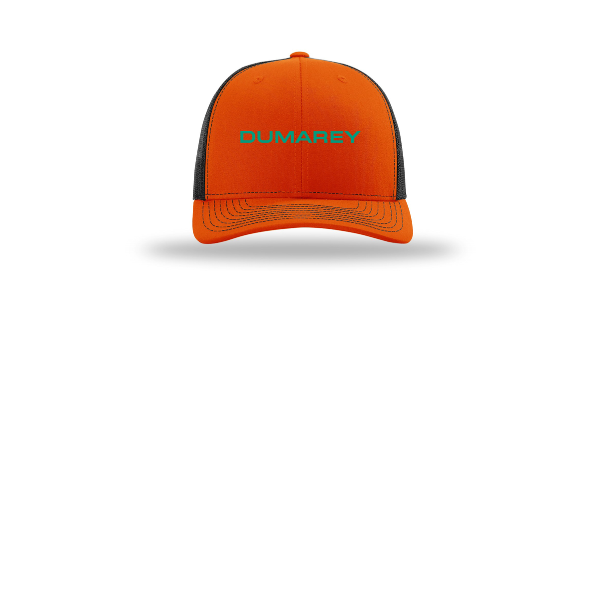 dumarey-richardson-trucker-cap-embroidery-capfront-R112-orangeblack-flat-front