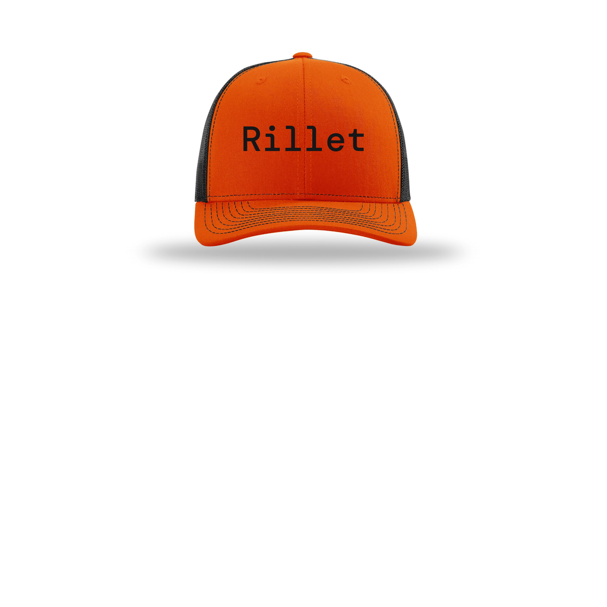 rillet-richardson-trucker-cap-embroidery-capfront-R112-orangeblack-flat-front