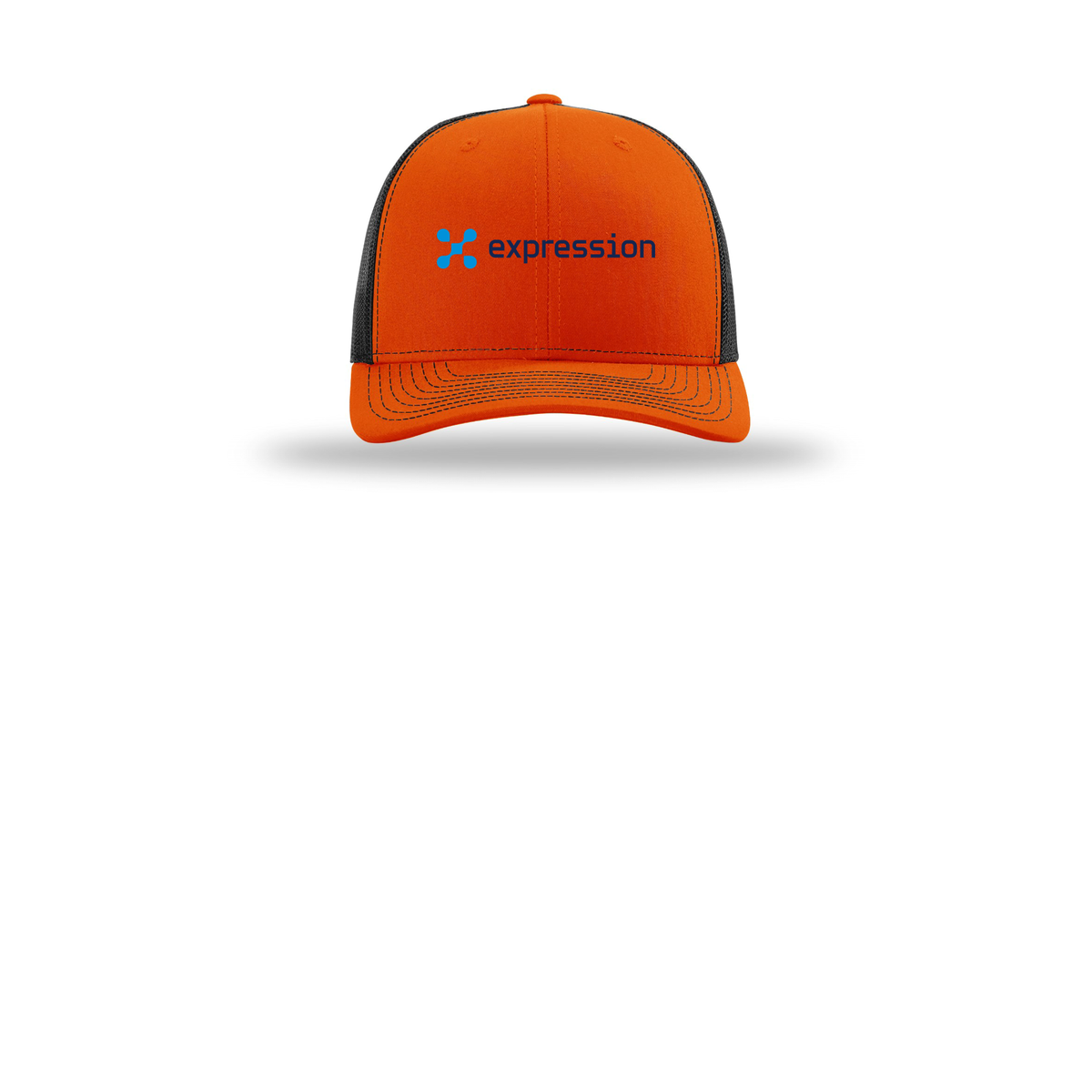 expr-richardson-trucker-cap-embroidery-capfront-R112-orangeblack-flat-front
