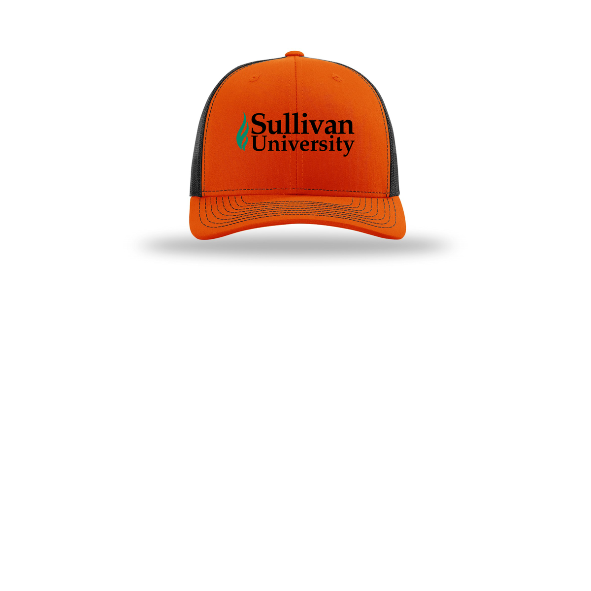 sullivan-richardson-trucker-cap-embroidery-capfront-R112-orangeblack-flat-front