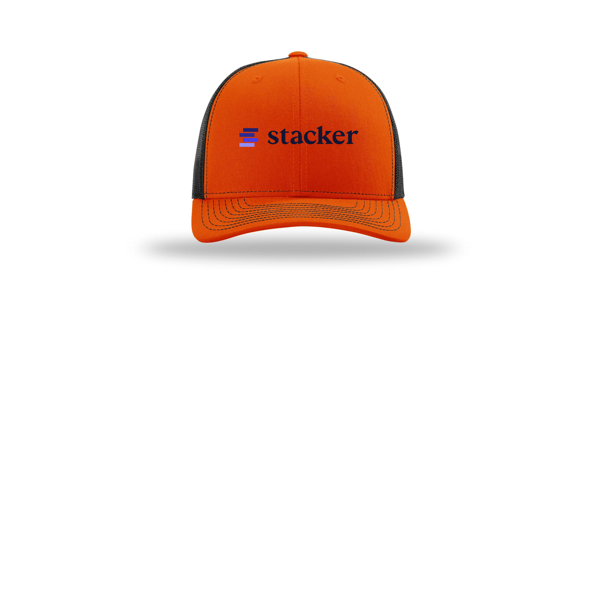 stacker-richardson-trucker-cap-embroidery-capfront-R112-orangeblack-flat-front