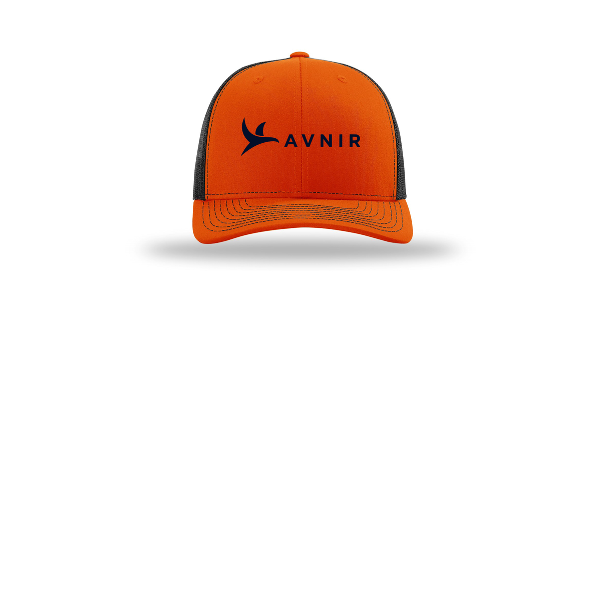 avnir-richardson-trucker-cap-embroidery-capfront-R112-orangeblack-flat-front