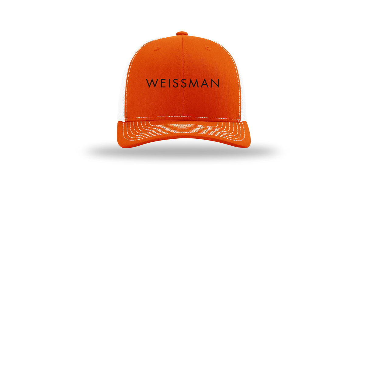 weissmans-richardson-trucker-cap-embroidery-capfront-R112-orangewhite-flat-front