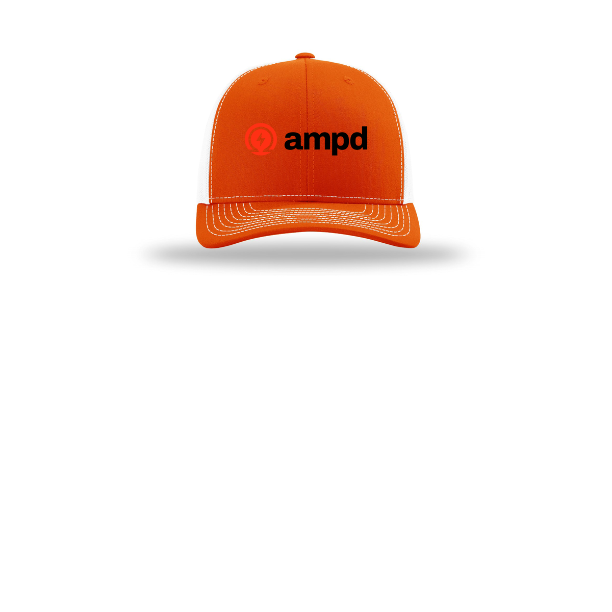 ampd-richardson-trucker-cap-embroidery-capfront-R112-orangewhite-flat-front