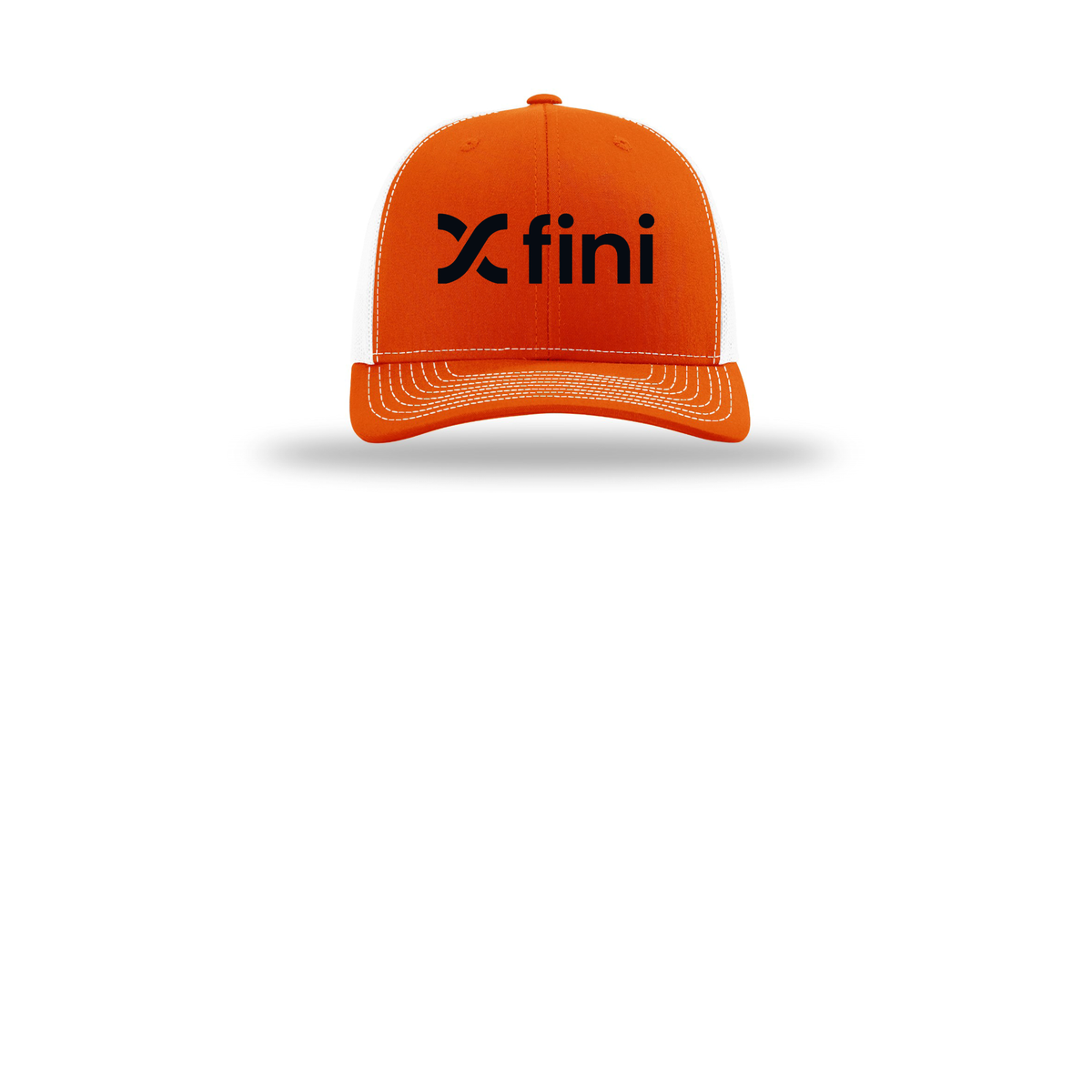 usefini-richardson-trucker-cap-embroidery-capfront-R112-orangewhite-flat-front