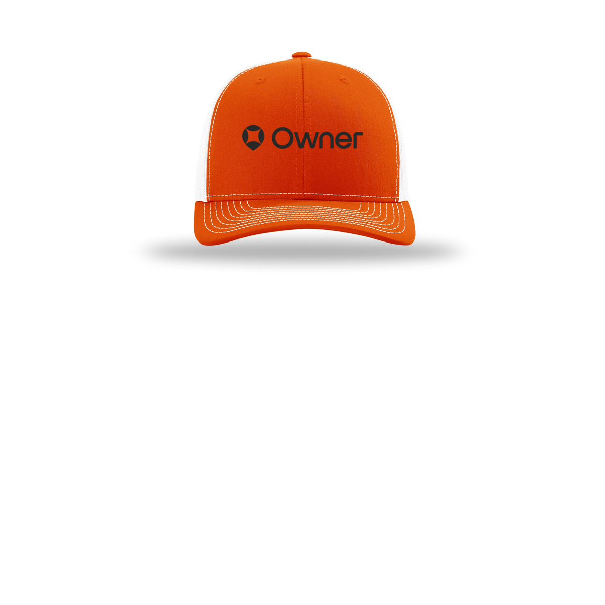 owner-richardson-trucker-cap-embroidery-capfront-R112-orangewhite-flat-front