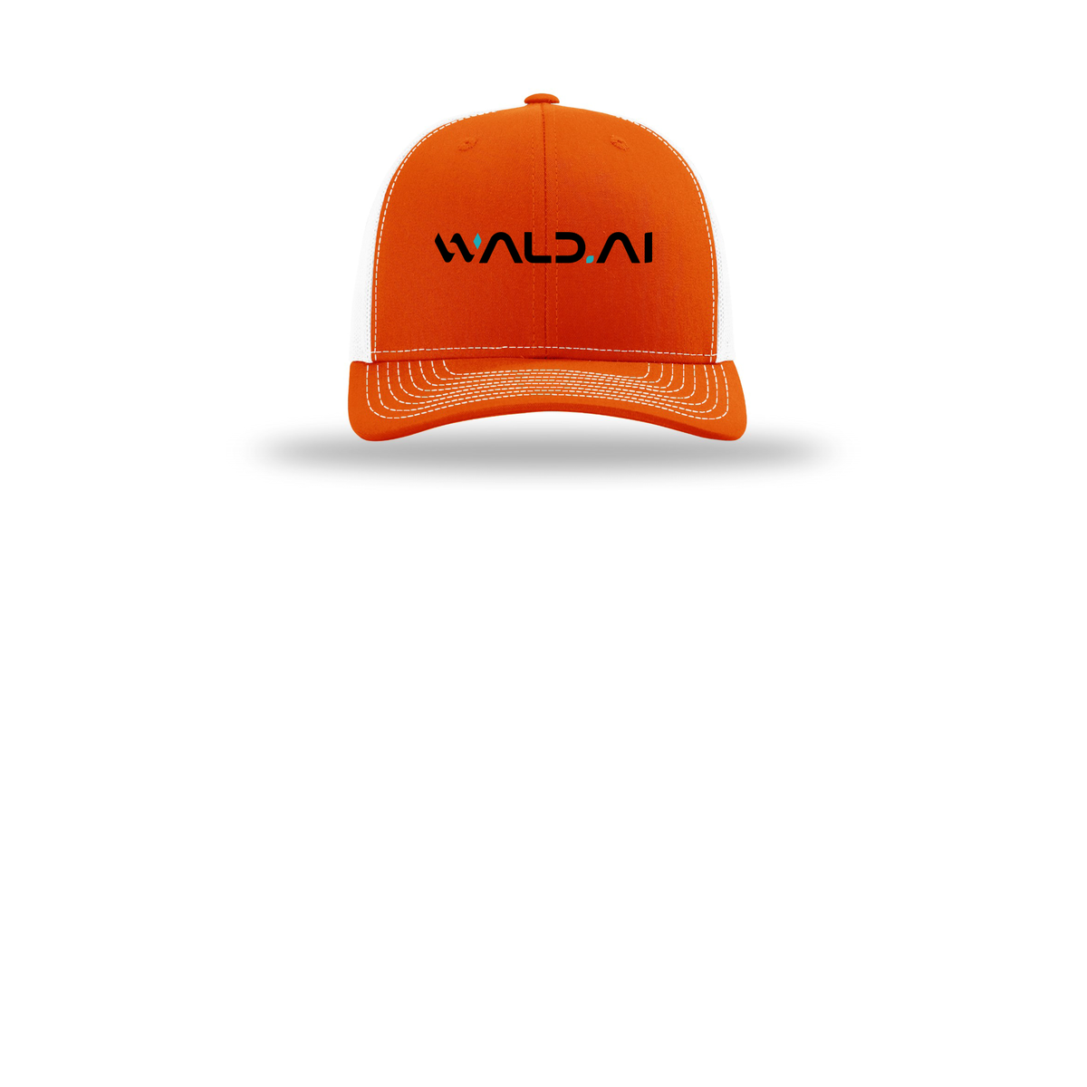 wald-richardson-trucker-cap-embroidery-capfront-R112-orangewhite-flat-front