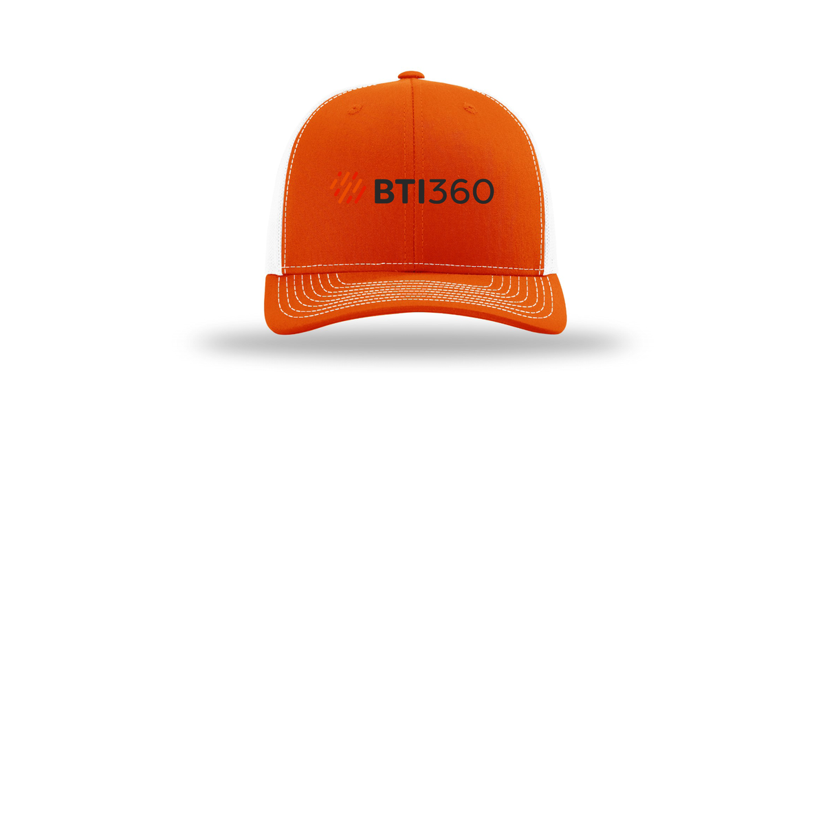 bti360-richardson-trucker-cap-embroidery-capfront-R112-orangewhite-flat-front