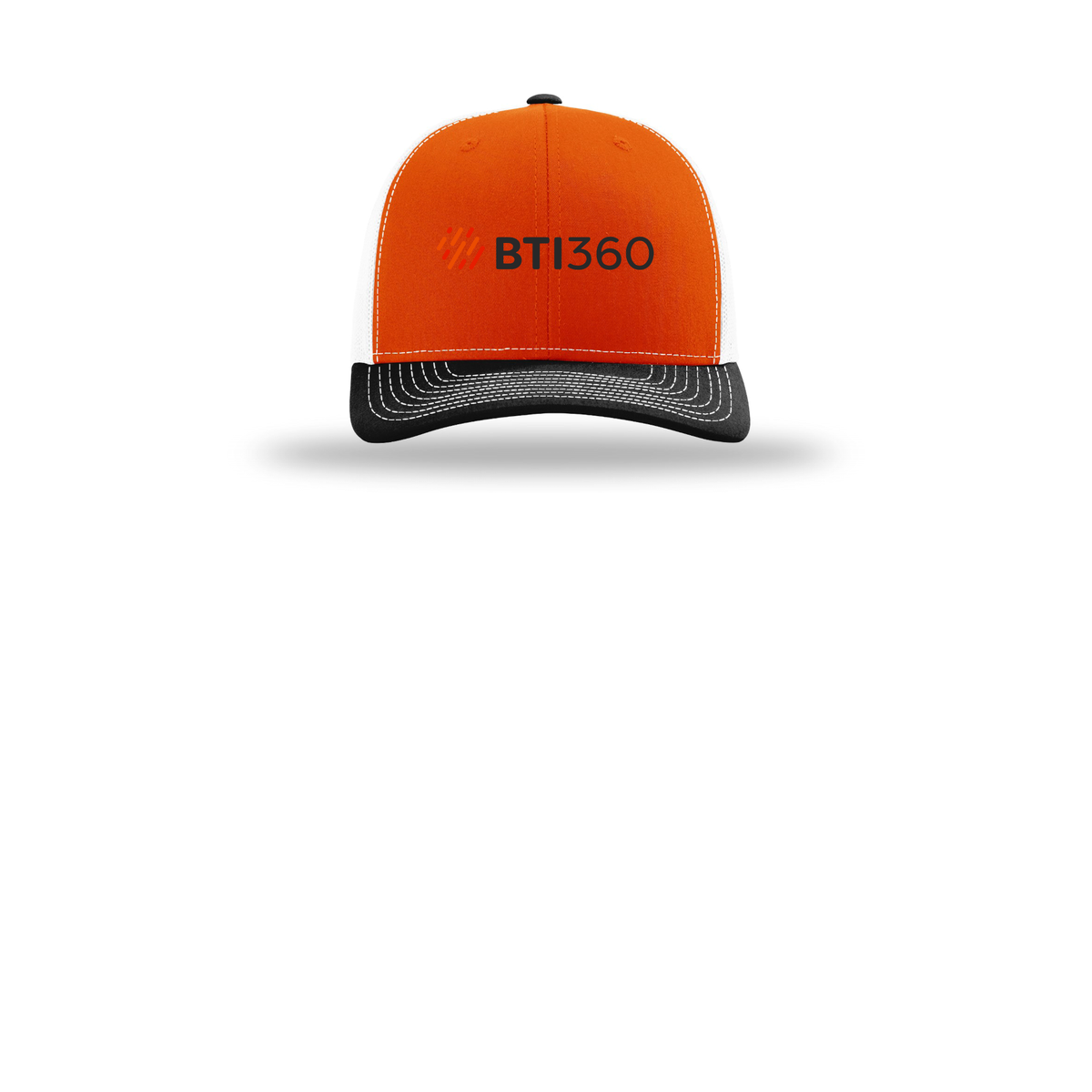 bti360-richardson-trucker-cap-embroidery-capfront-R112-orangewhiteblack-flat-front