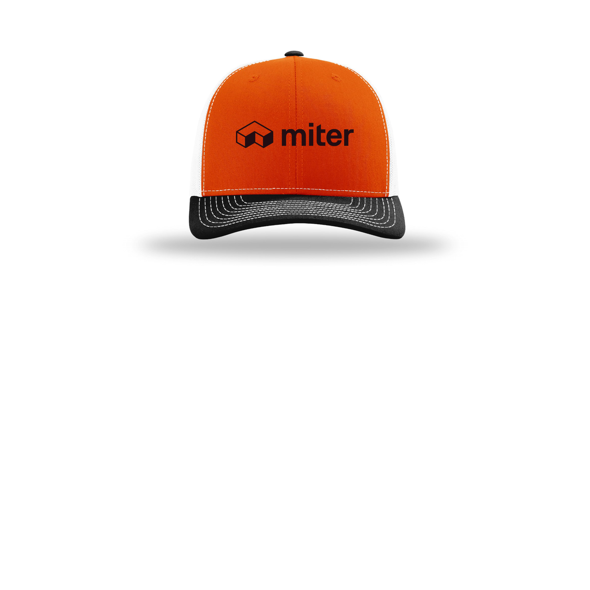 miter-richardson-trucker-cap-embroidery-capfront-R112-orangewhiteblack-flat-front