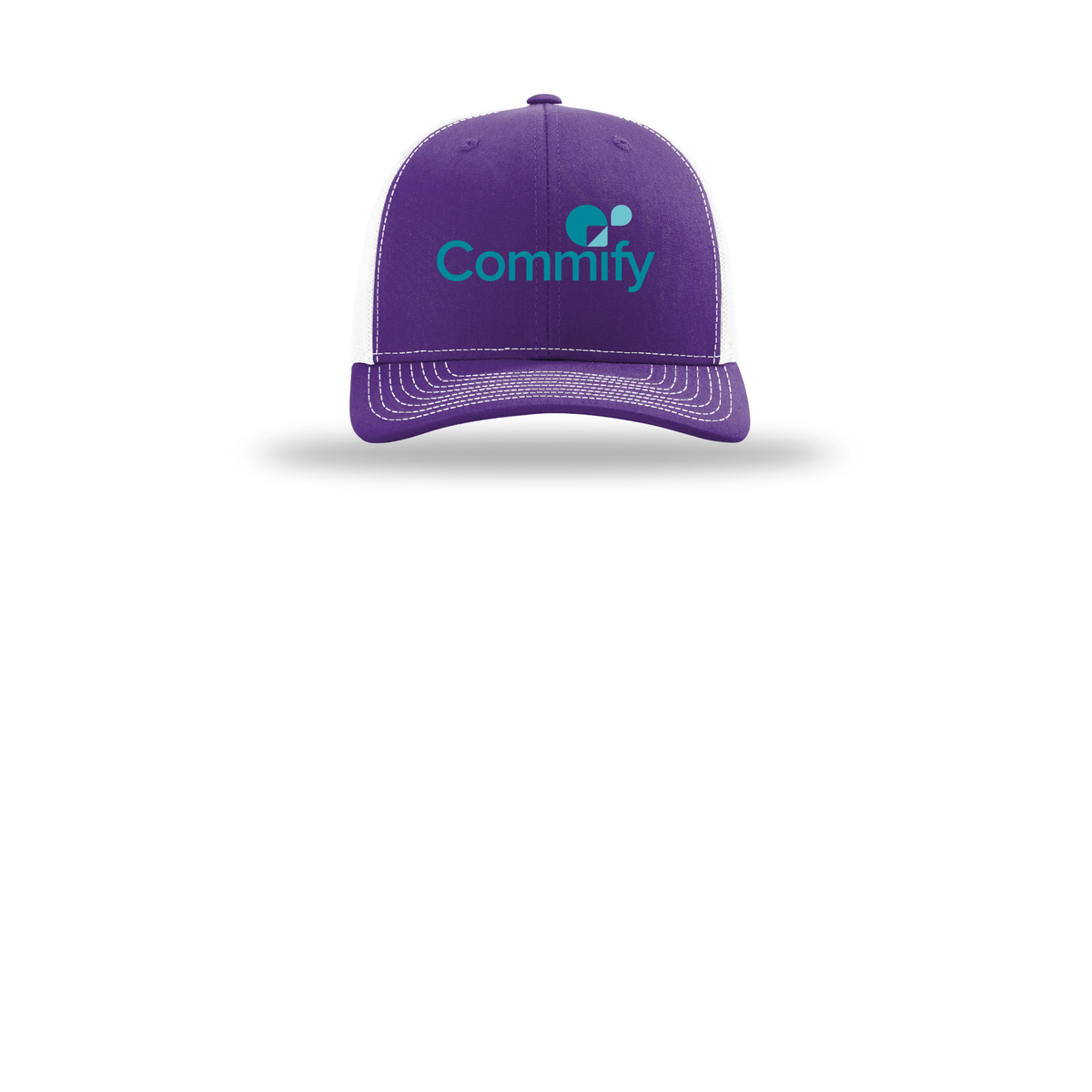 commify-richardson-trucker-cap-embroidery-capfront-R112-purplewhite-flat-front
