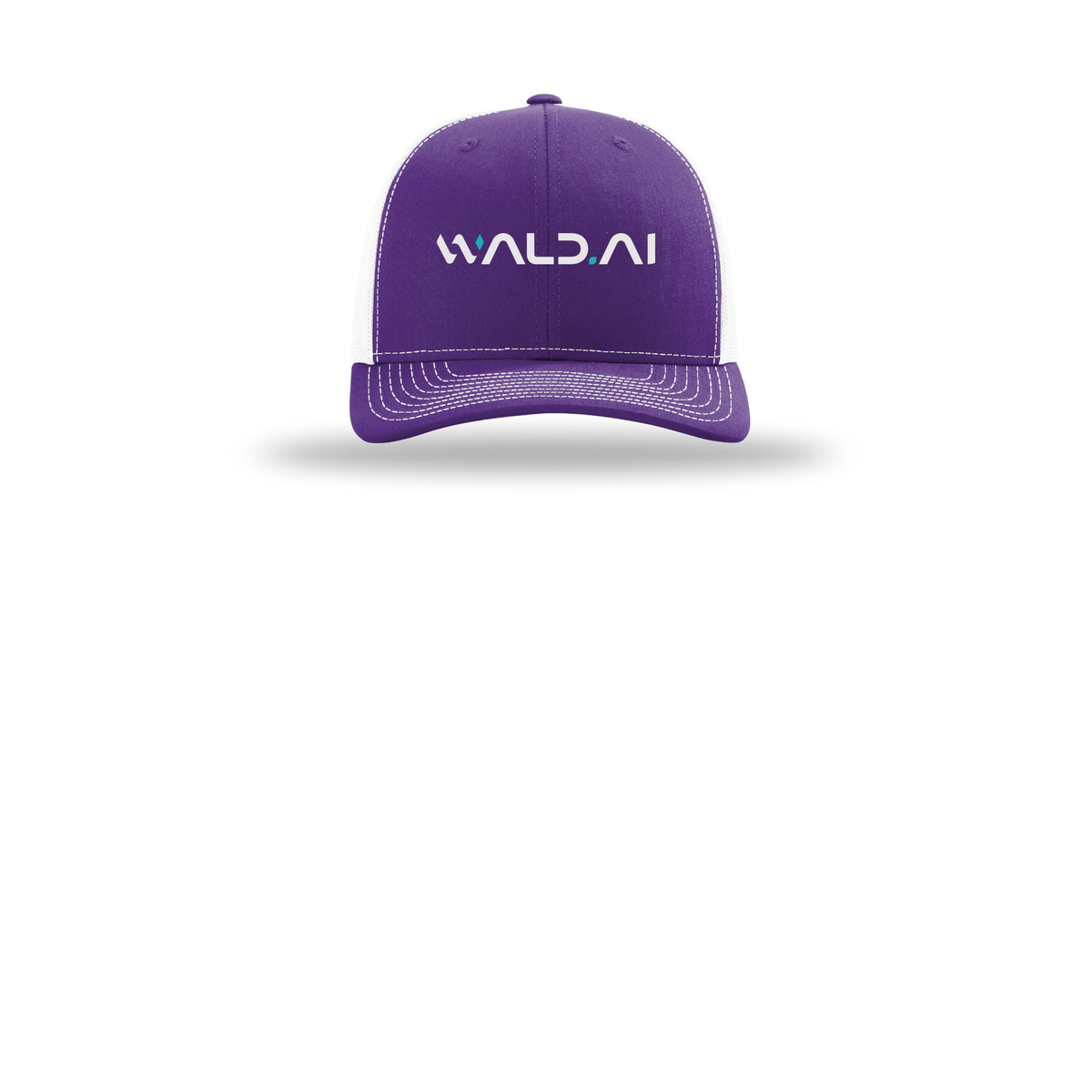 wald-richardson-trucker-cap-embroidery-capfront-R112-purplewhite-flat-front