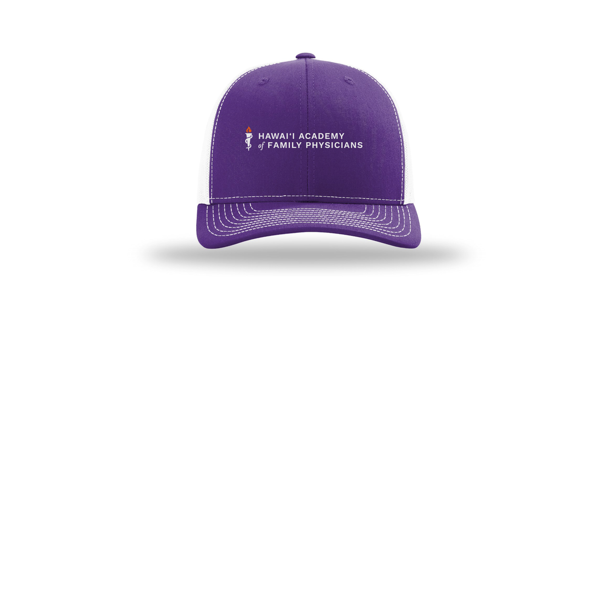 hafp-richardson-trucker-cap-embroidery-capfront-R112-purplewhite-flat-front