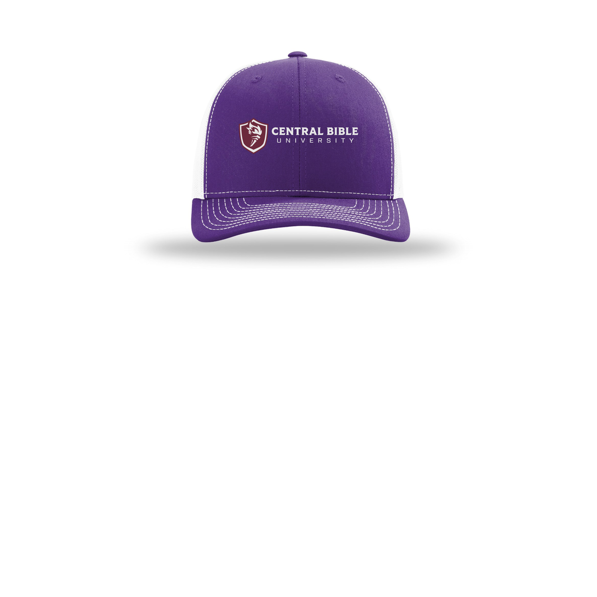 centralbible-richardson-trucker-cap-embroidery-capfront-R112-purplewhite-flat-front