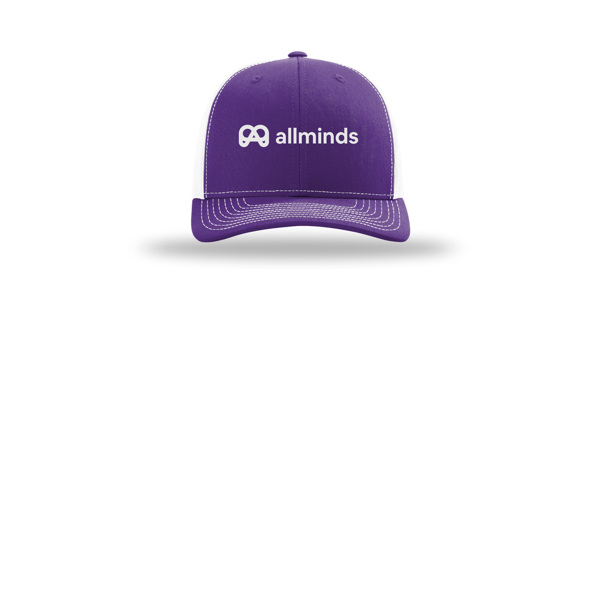 getallminds-richardson-trucker-cap-embroidery-capfront-R112-purplewhite-flat-front