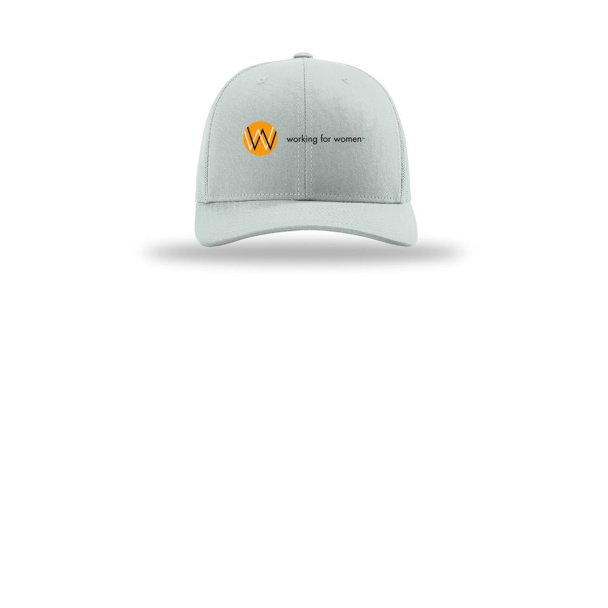 workingforwomen-richardson-trucker-cap-embroidery-capfront-R112-quarry-flat-front