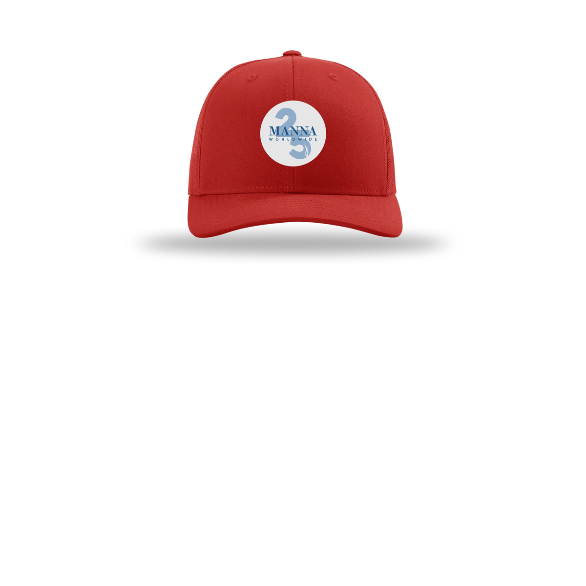 mannaworldwide-richardson-trucker-cap-embroidery-capfront-R112-red-flat-front