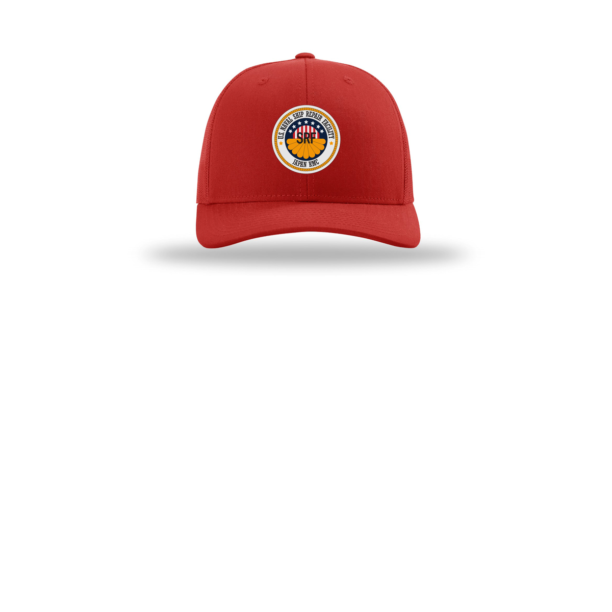 srf-jrmc-richardson-trucker-cap-embroidery-capfront-R112-red-flat-front
