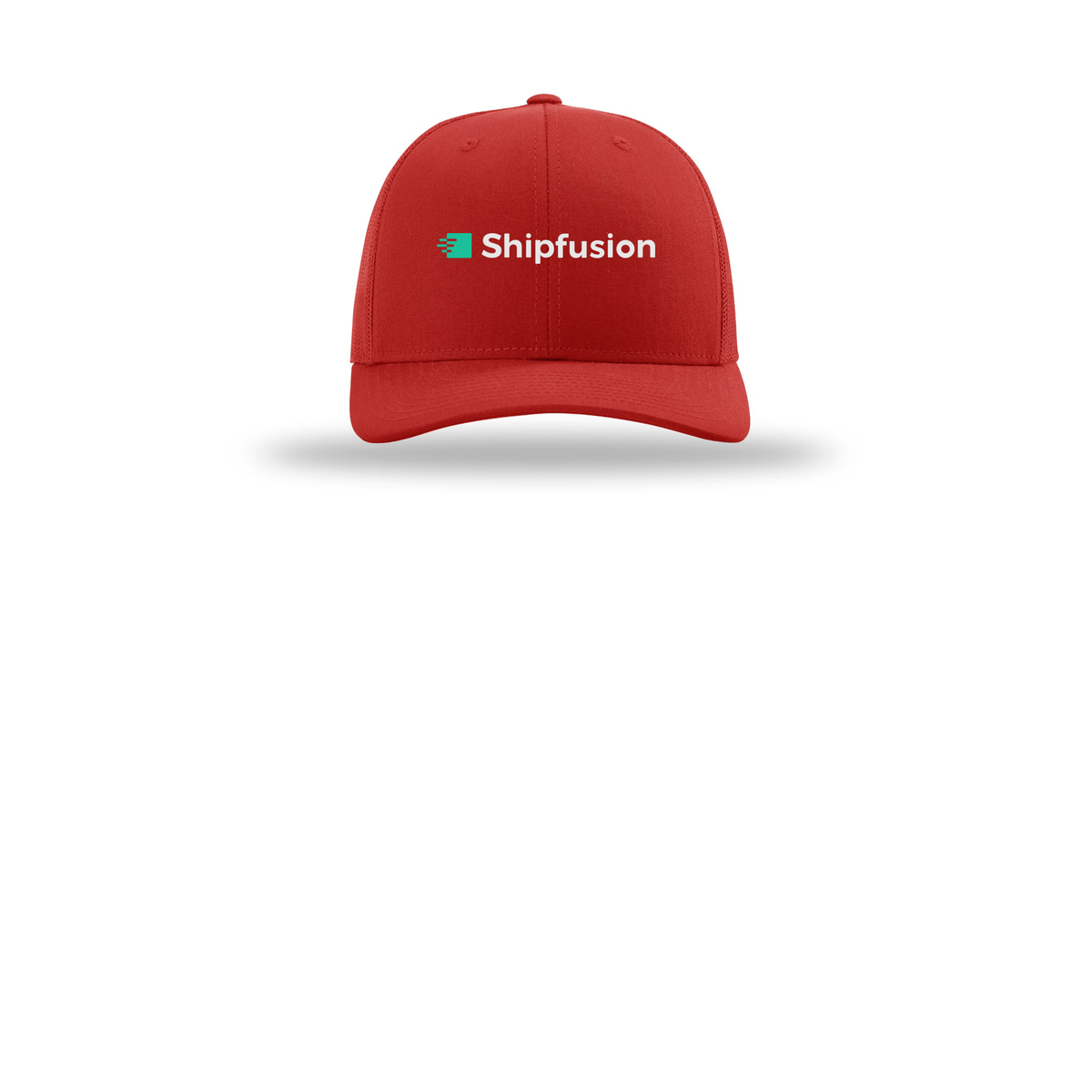 shipfusion-richardson-trucker-cap-embroidery-capfront-R112-red-flat-front