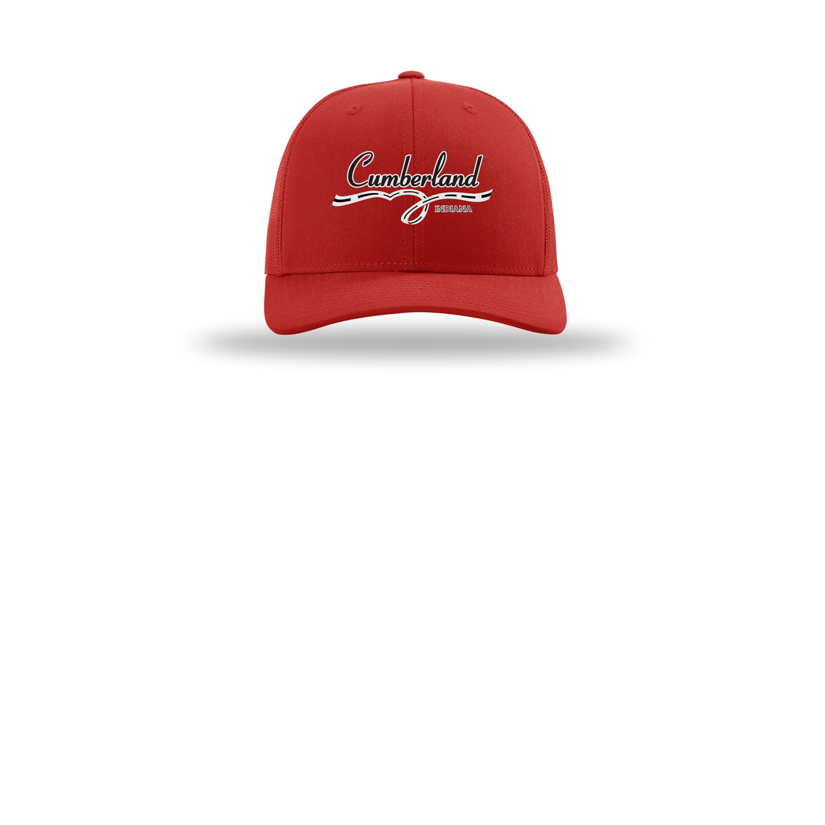 cumberland-richardson-trucker-cap-embroidery-capfront-R112-red-flat-front