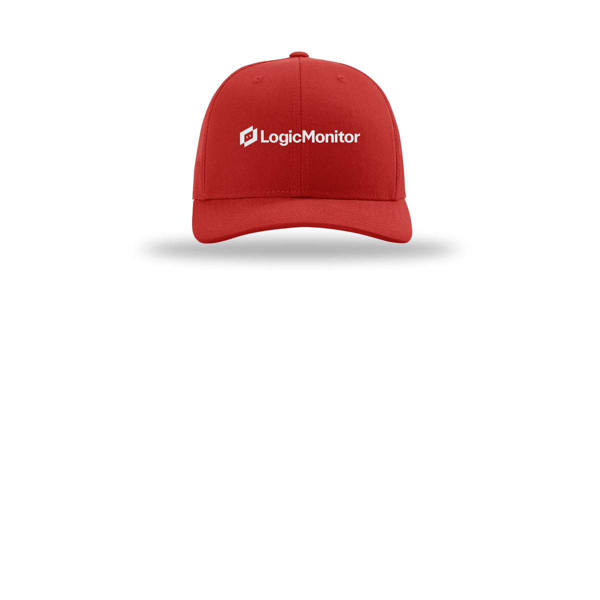 logicmonitor-richardson-trucker-cap-embroidery-capfront-R112-red-flat-front