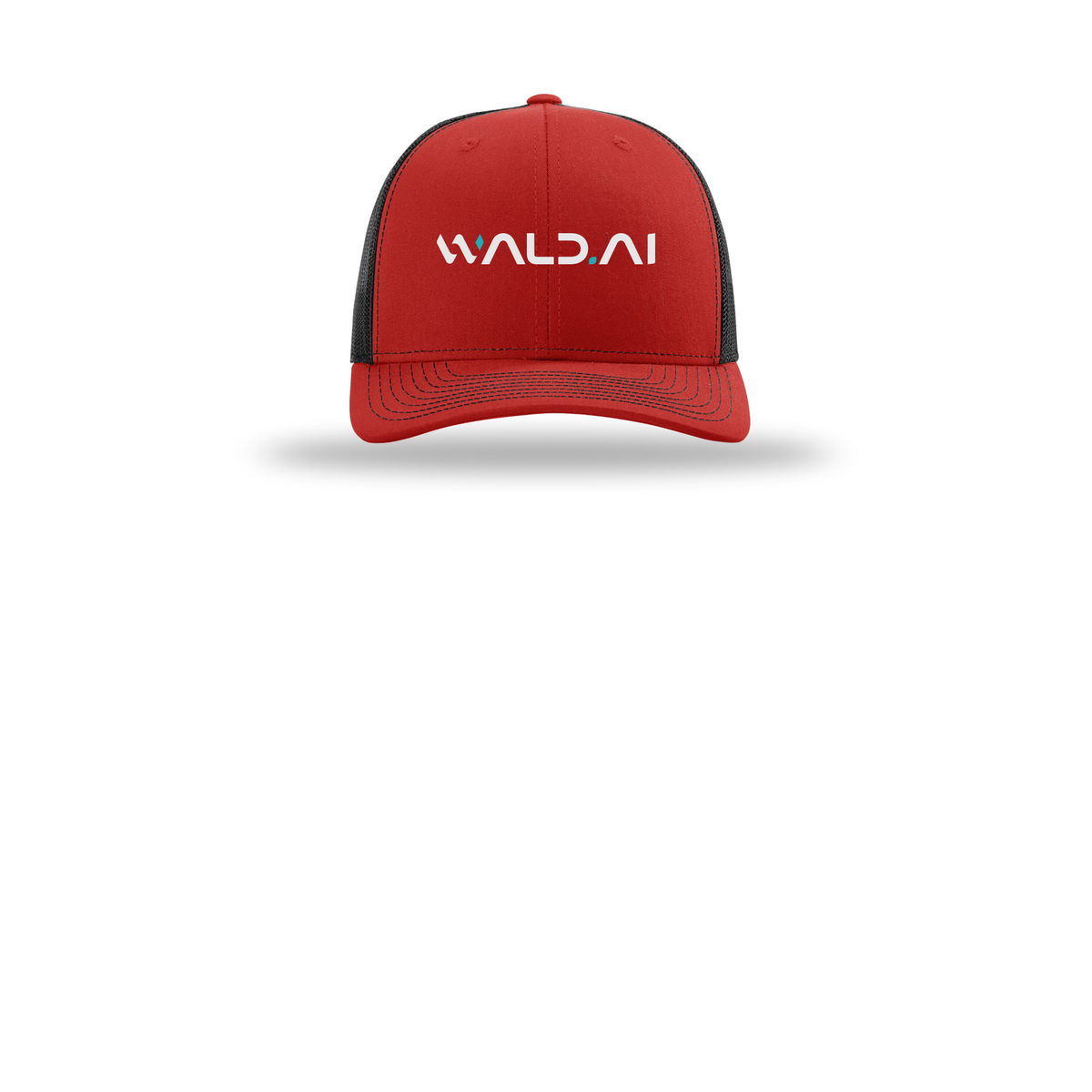 wald-richardson-trucker-cap-embroidery-capfront-R112-redblack-flat-front