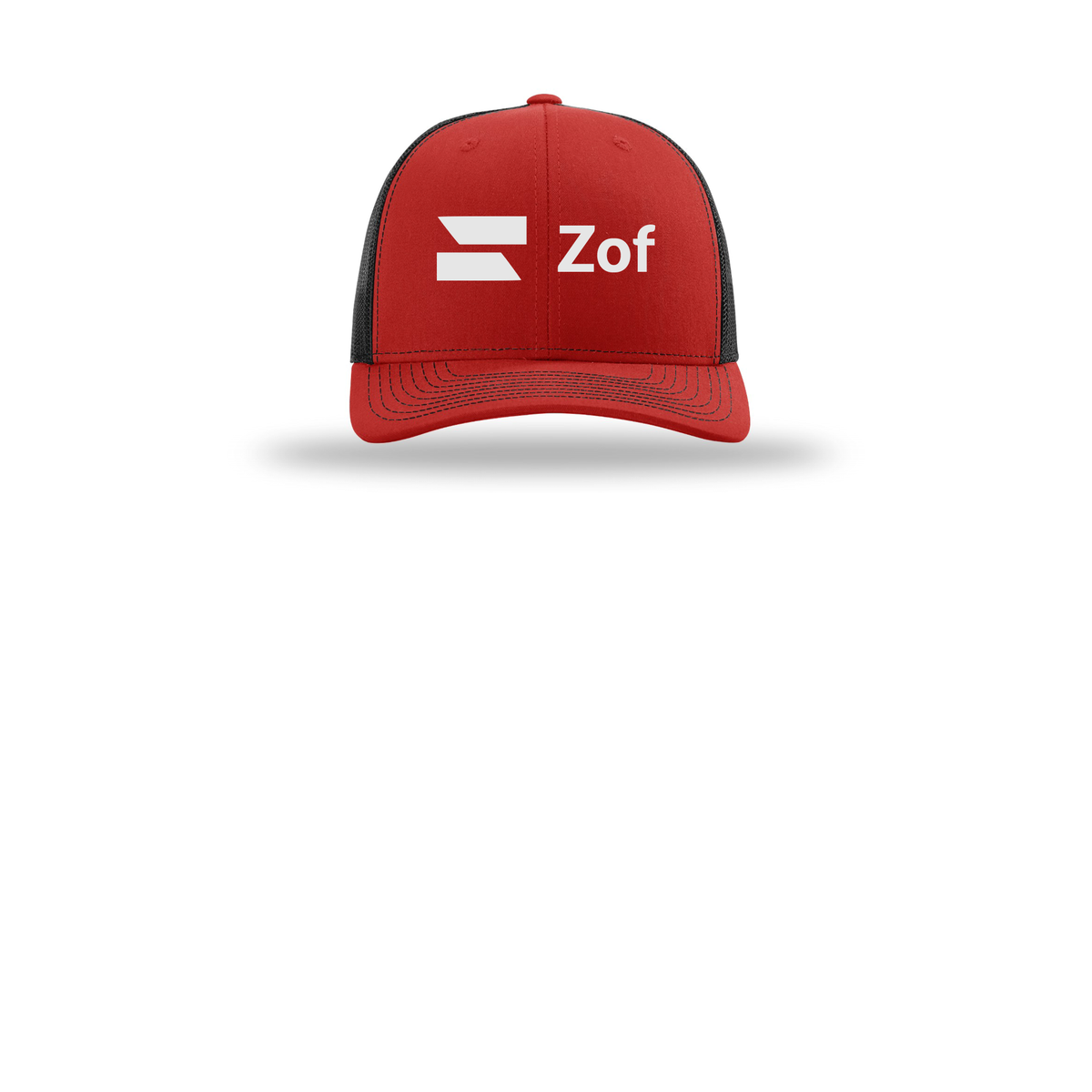 zof-richardson-trucker-cap-embroidery-capfront-R112-redblack-flat-front