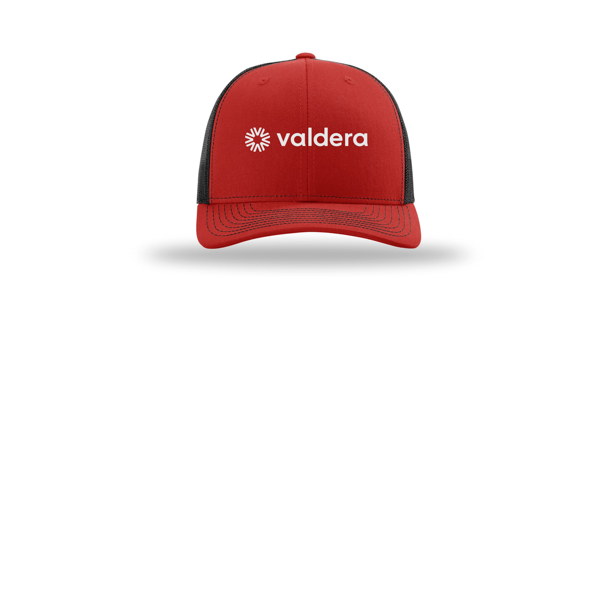 valdera-richardson-trucker-cap-embroidery-capfront-R112-redblack-flat-front