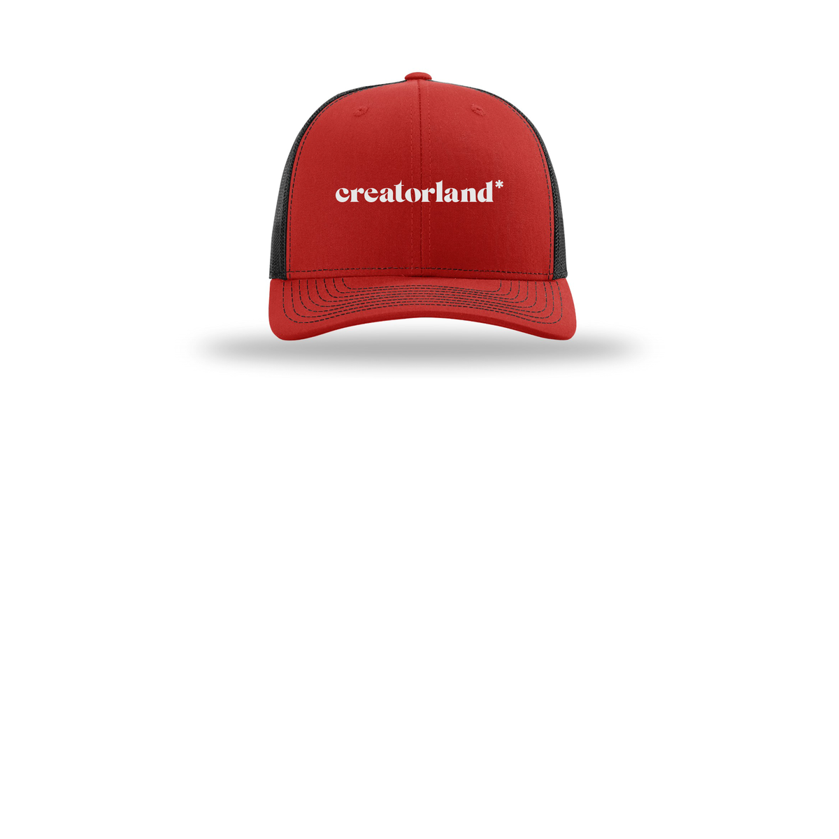 creatorland-richardson-trucker-cap-embroidery-capfront-R112-redblack-flat-front