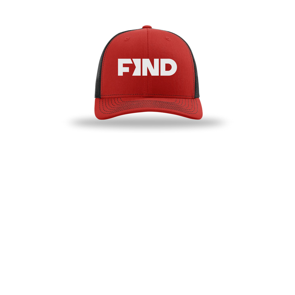 findrealestate-richardson-trucker-cap-embroidery-capfront-R112-redblack-flat-front