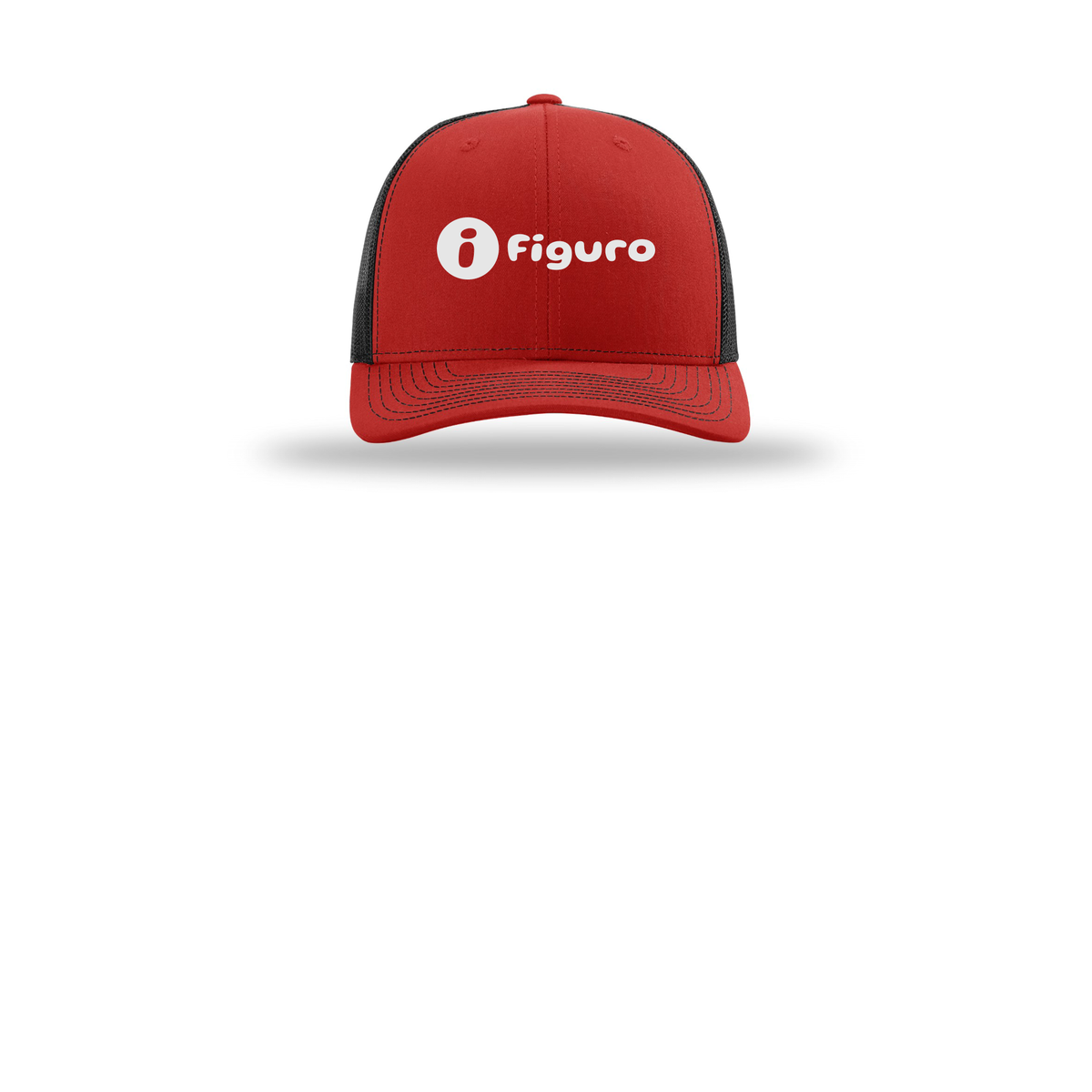 getfiguro-richardson-trucker-cap-embroidery-capfront-R112-redblack-flat-front