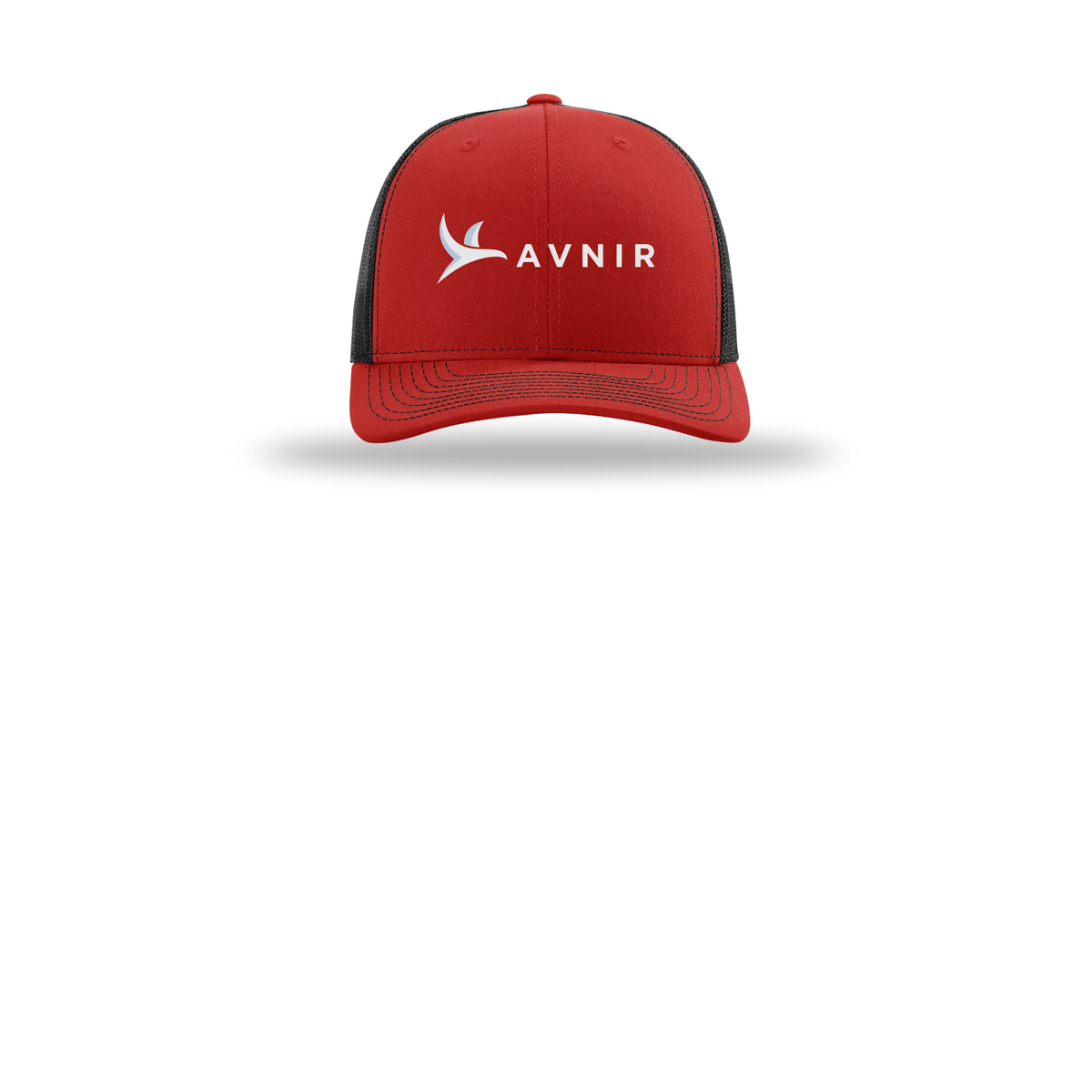 avnir-richardson-trucker-cap-embroidery-capfront-R112-redblack-flat-front