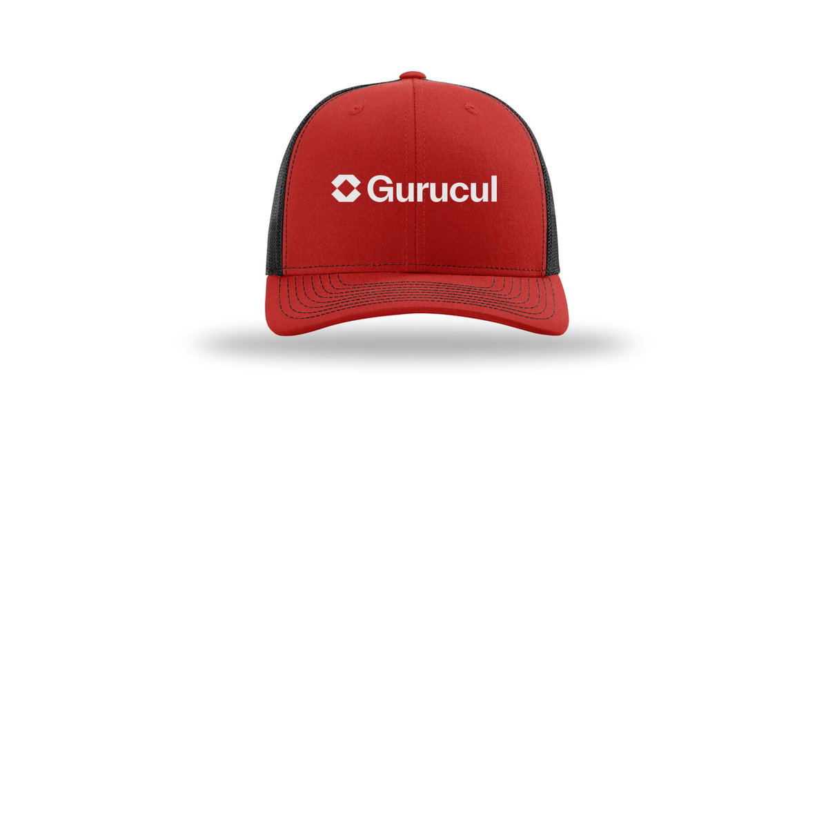 gurucul-richardson-trucker-cap-embroidery-capfront-R112-redblack-flat-front