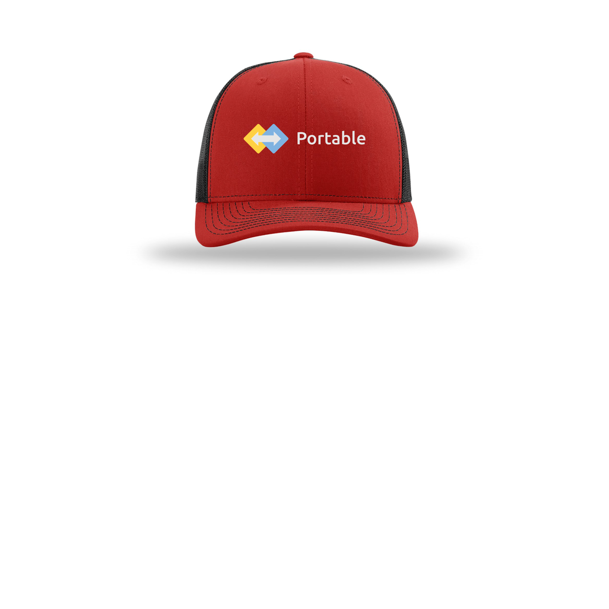 portable-richardson-trucker-cap-embroidery-capfront-R112-redblack-flat-front