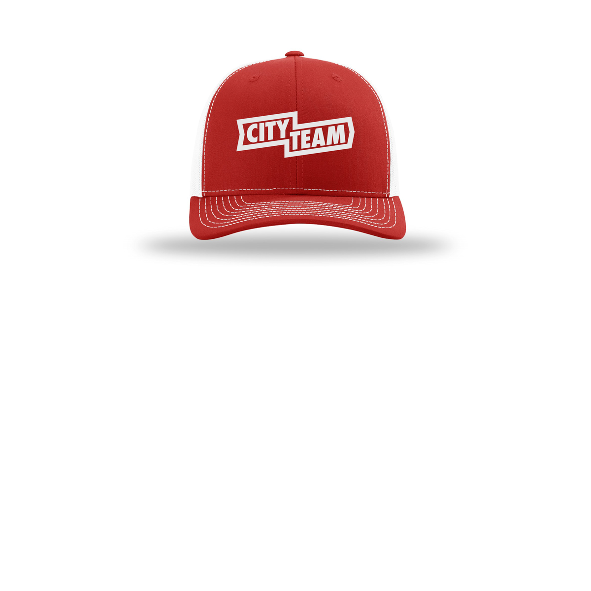 cityteam-richardson-trucker-cap-embroidery-capfront-R112-redwhite-flat-front