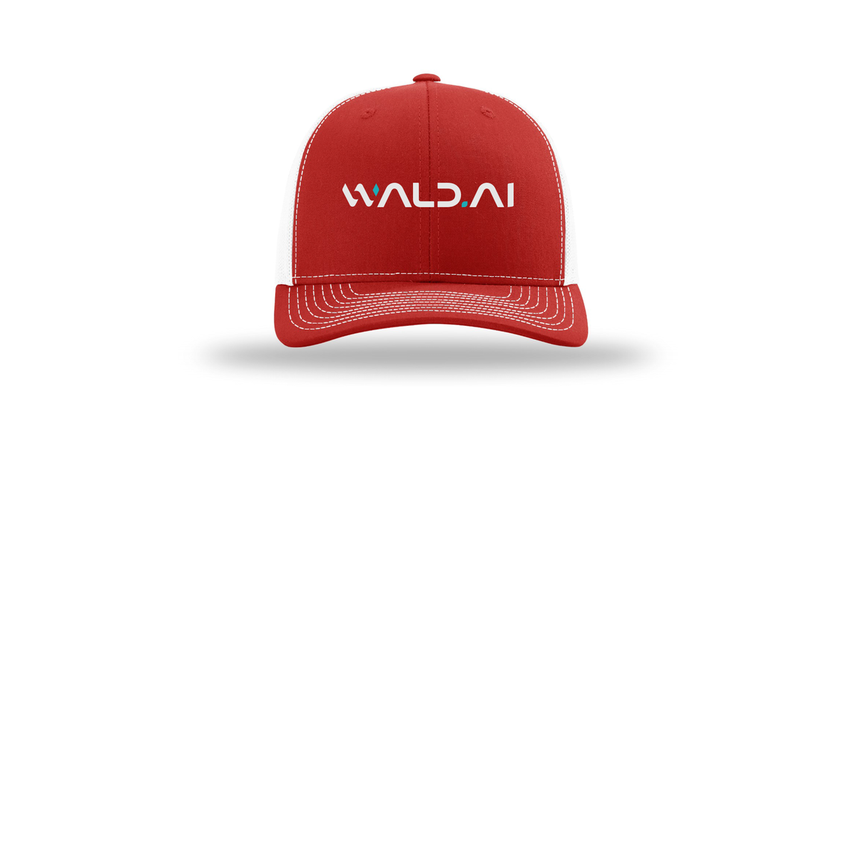 wald-richardson-trucker-cap-embroidery-capfront-R112-redwhite-flat-front