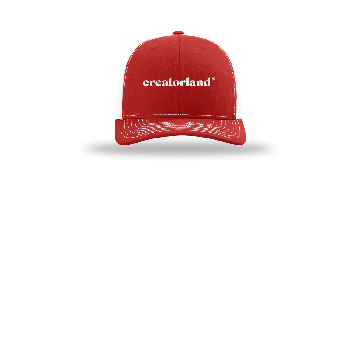 creatorland-richardson-trucker-cap-embroidery-capfront-R112-redwhite-flat-front