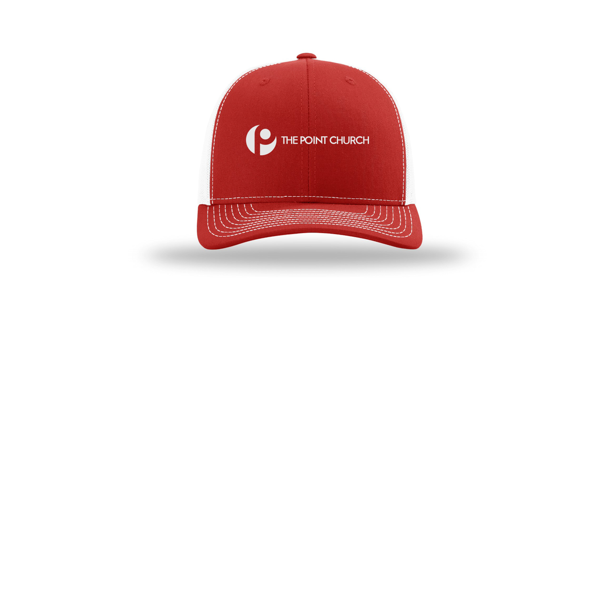 thepointva-richardson-trucker-cap-embroidery-capfront-R112-redwhite-flat-front