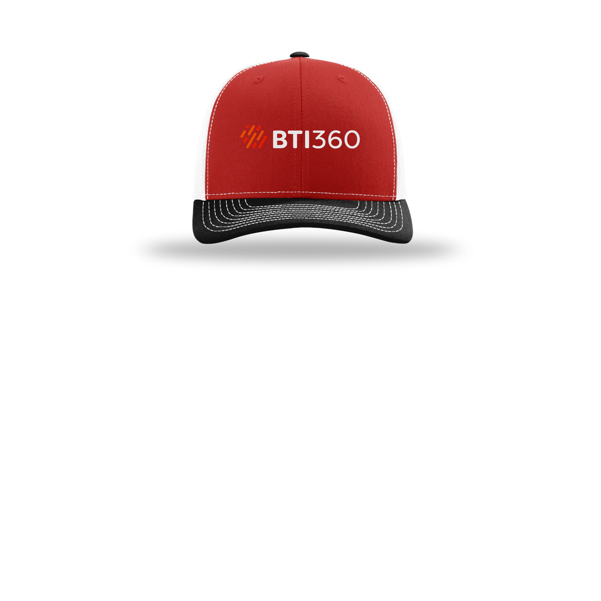 bti360-richardson-trucker-cap-embroidery-capfront-R112-redwhiteblack-flat-front