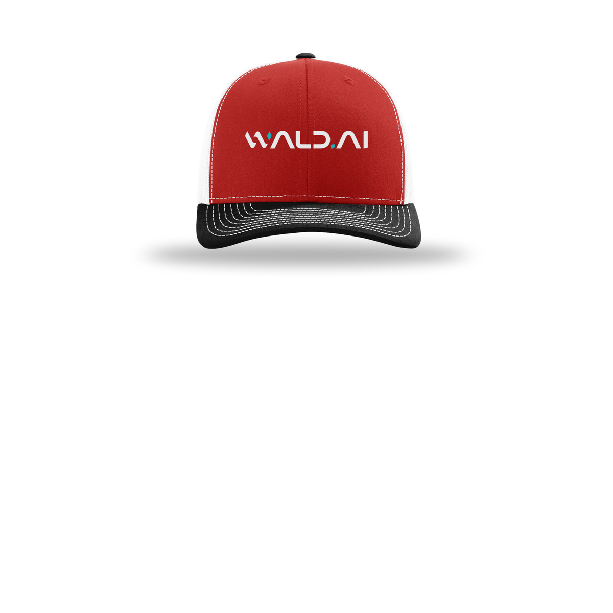wald-richardson-trucker-cap-embroidery-capfront-R112-redwhiteblack-flat-front
