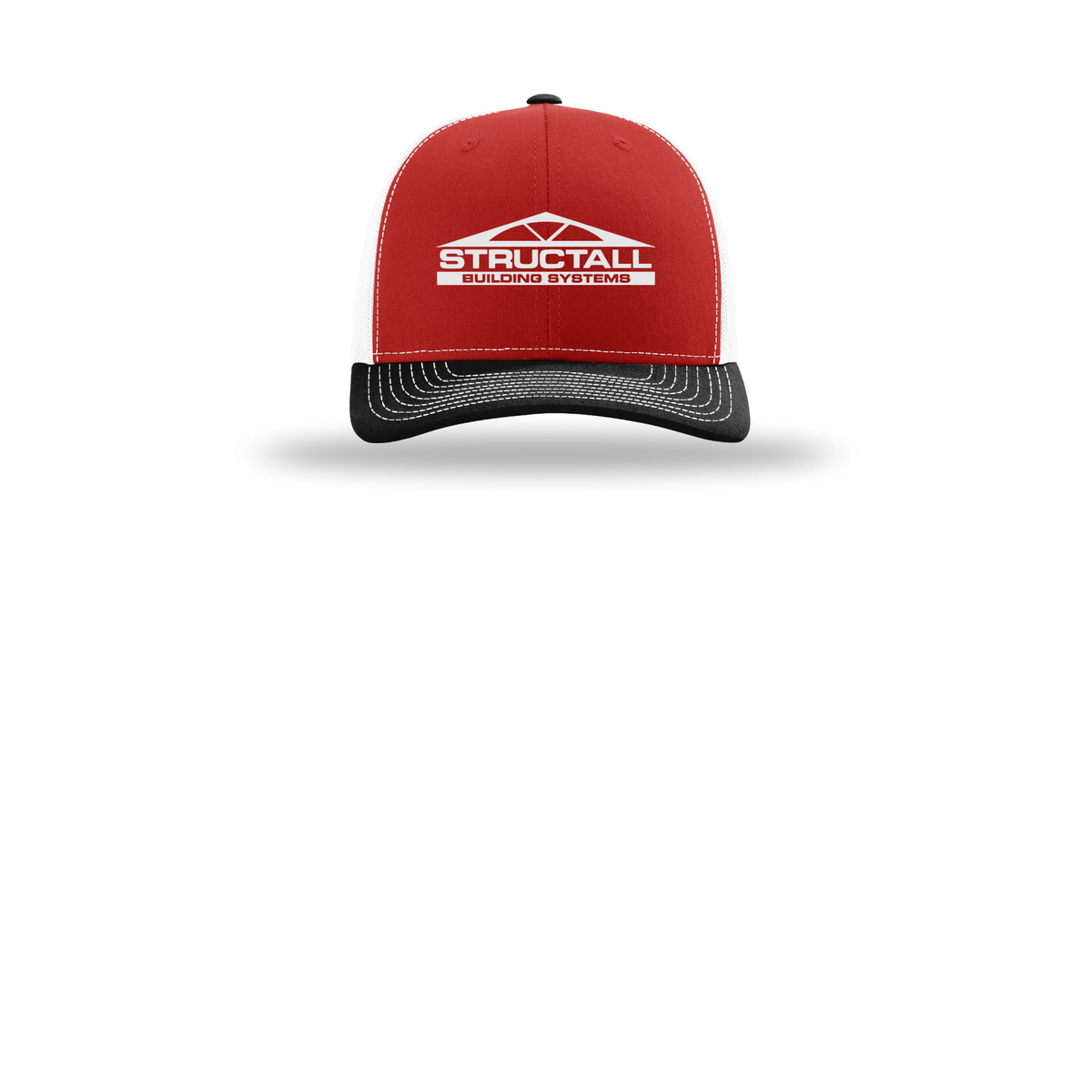 structall-richardson-trucker-cap-embroidery-capfront-R112-redwhiteblack-flat-front