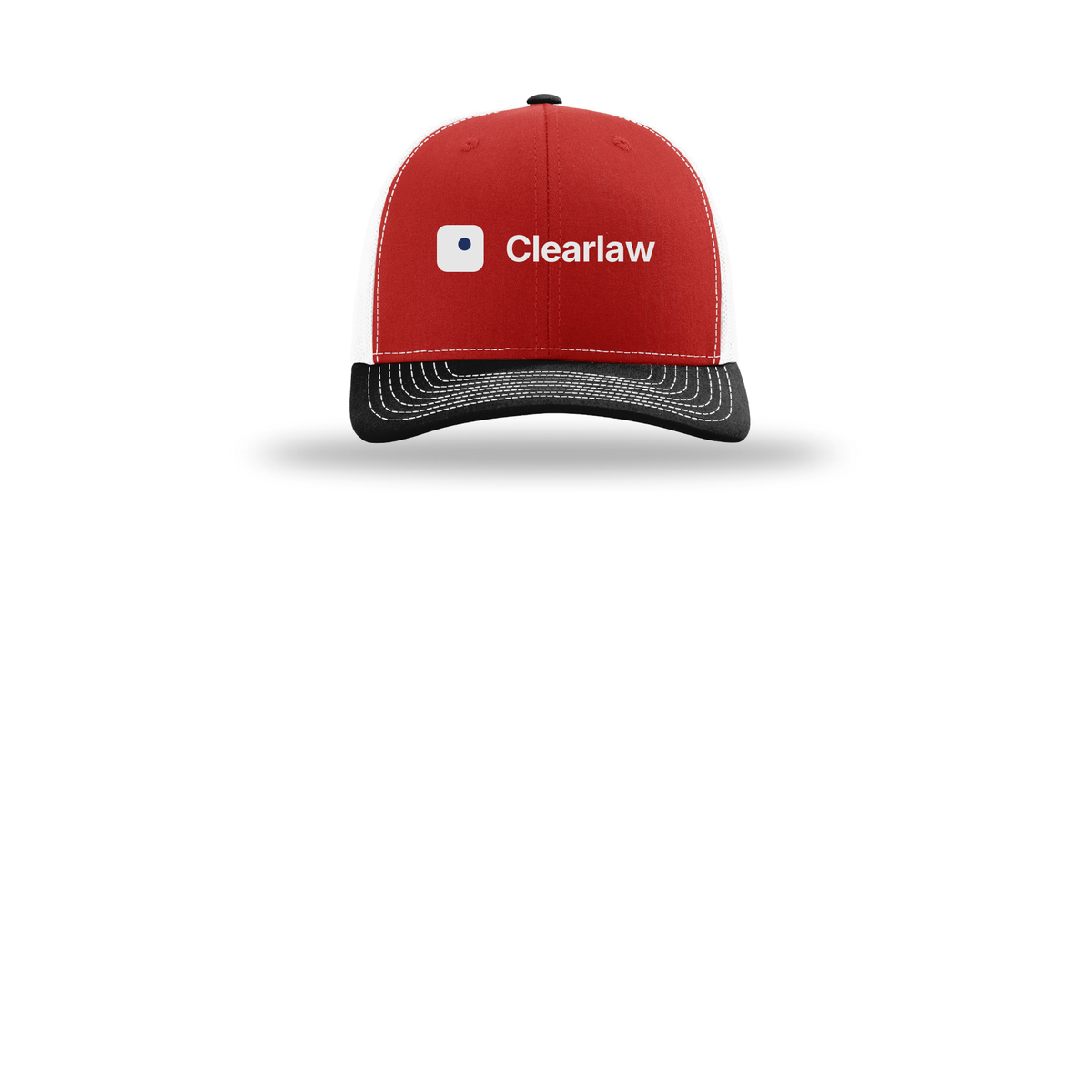 clearlaw-richardson-trucker-cap-embroidery-capfront-R112-redwhiteblack-flat-front