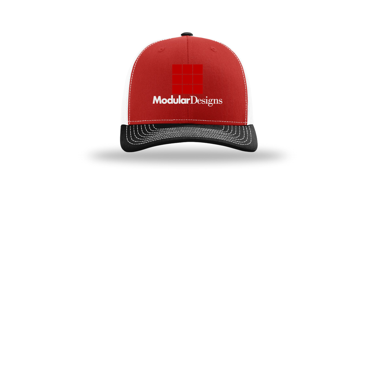 modulardesignsflooring-richardson-trucker-cap-embroidery-capfront-R112-redwhiteblack-flat-front