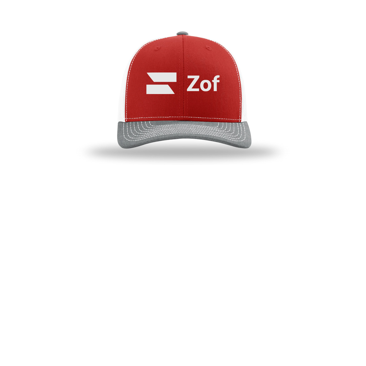 zof-richardson-trucker-cap-embroidery-capfront-R112-redwhiteheathergrey-flat-front