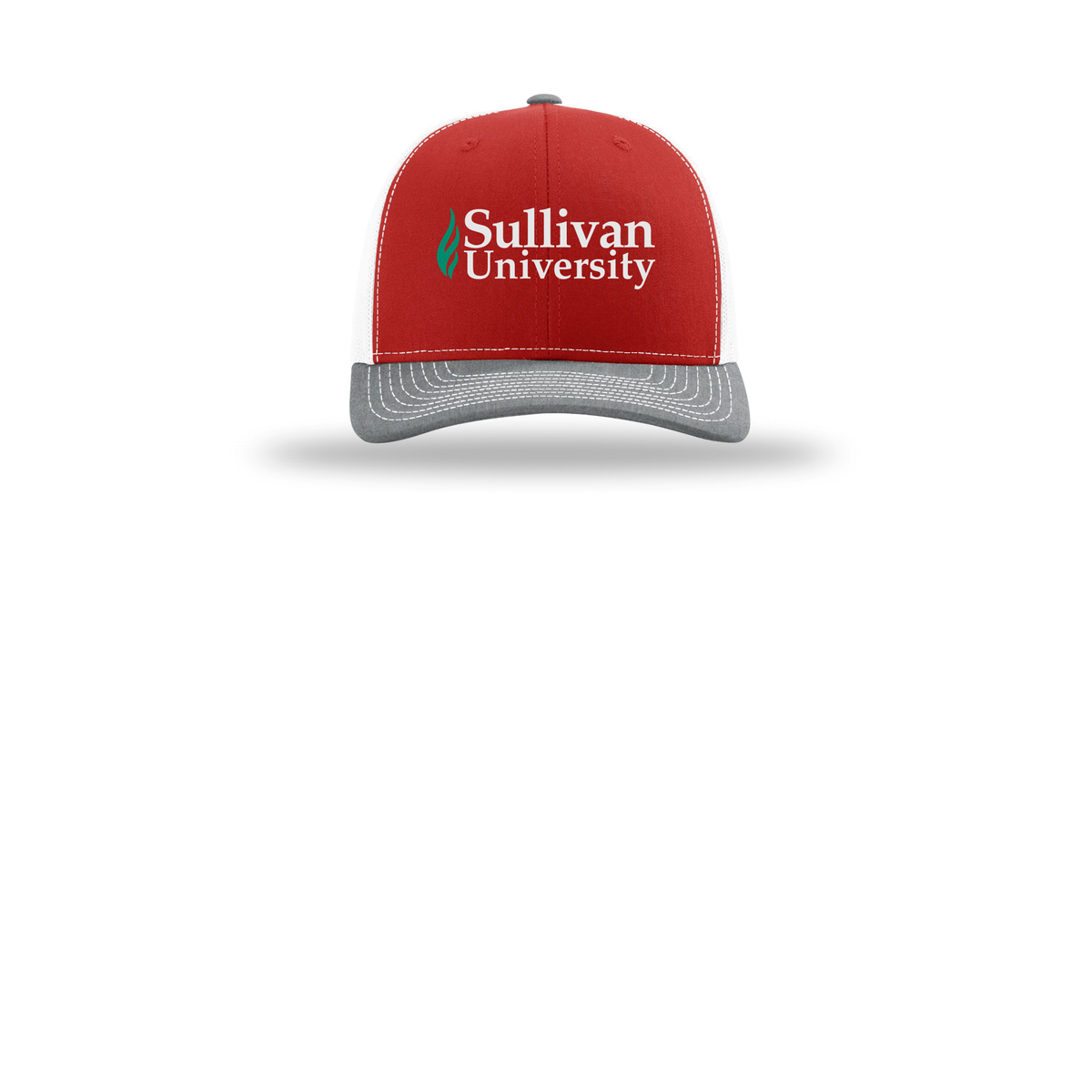 sullivan-richardson-trucker-cap-embroidery-capfront-R112-redwhiteheathergrey-flat-front