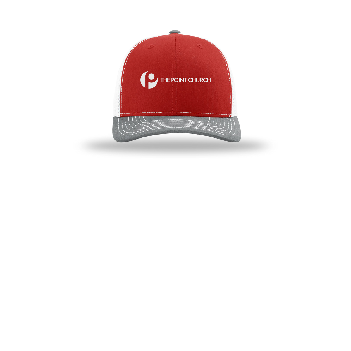 thepointva-richardson-trucker-cap-embroidery-capfront-R112-redwhiteheathergrey-flat-front