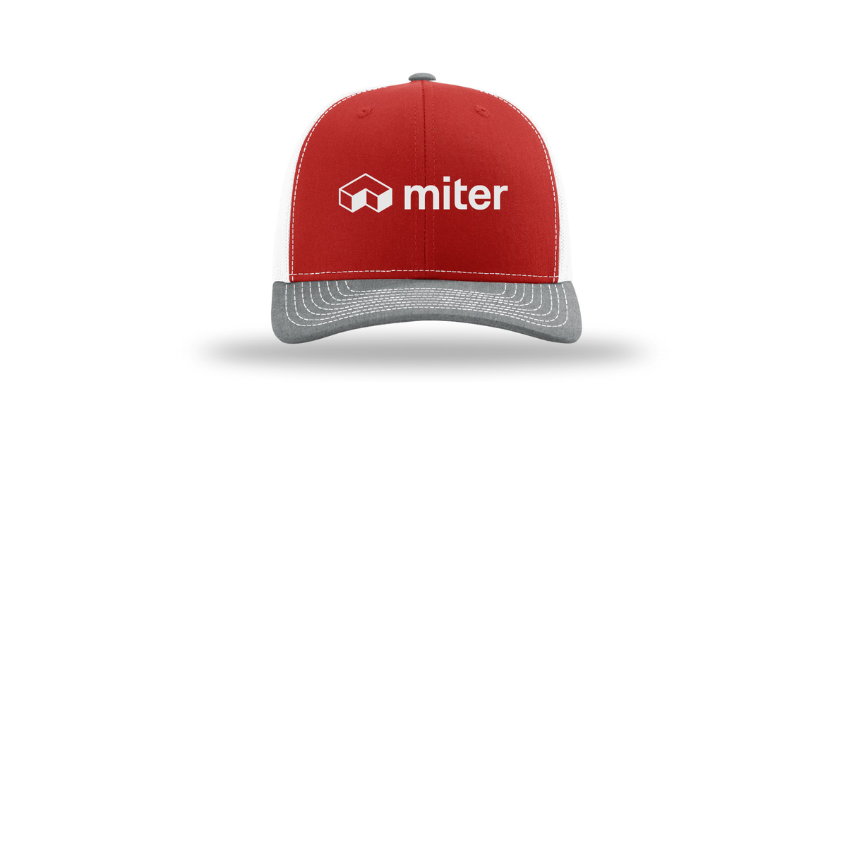 miter-richardson-trucker-cap-embroidery-capfront-R112-redwhiteheathergrey-flat-front