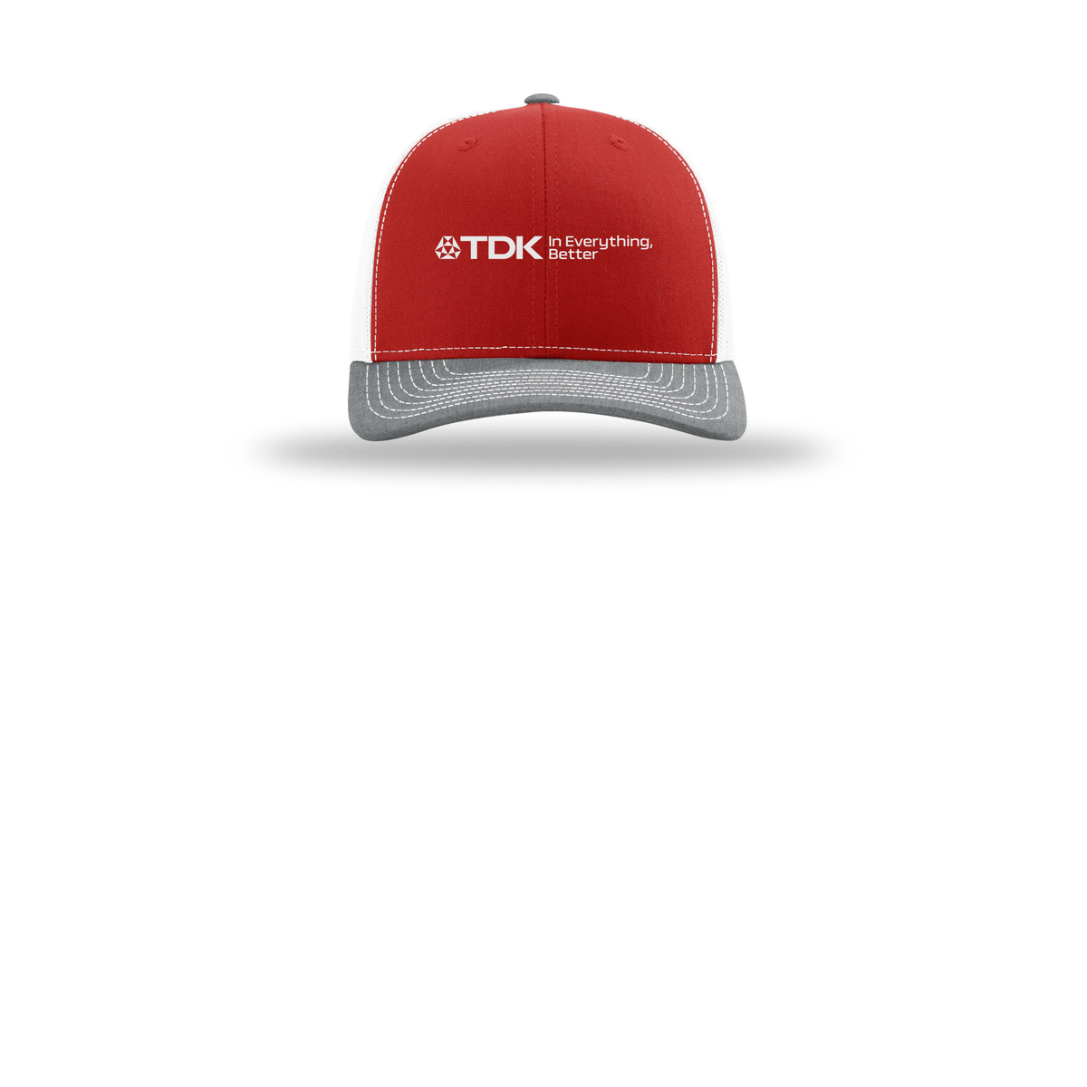 tdk-richardson-trucker-cap-embroidery-capfront-R112-redwhiteheathergrey-flat-front