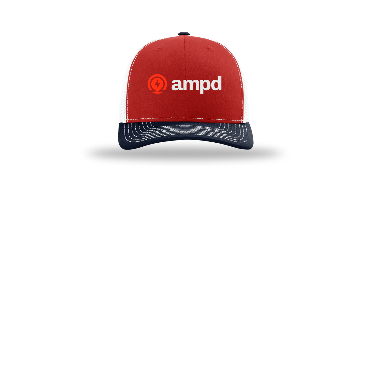 ampd-richardson-trucker-cap-embroidery-capfront-R112-redwhitenavy-flat-front